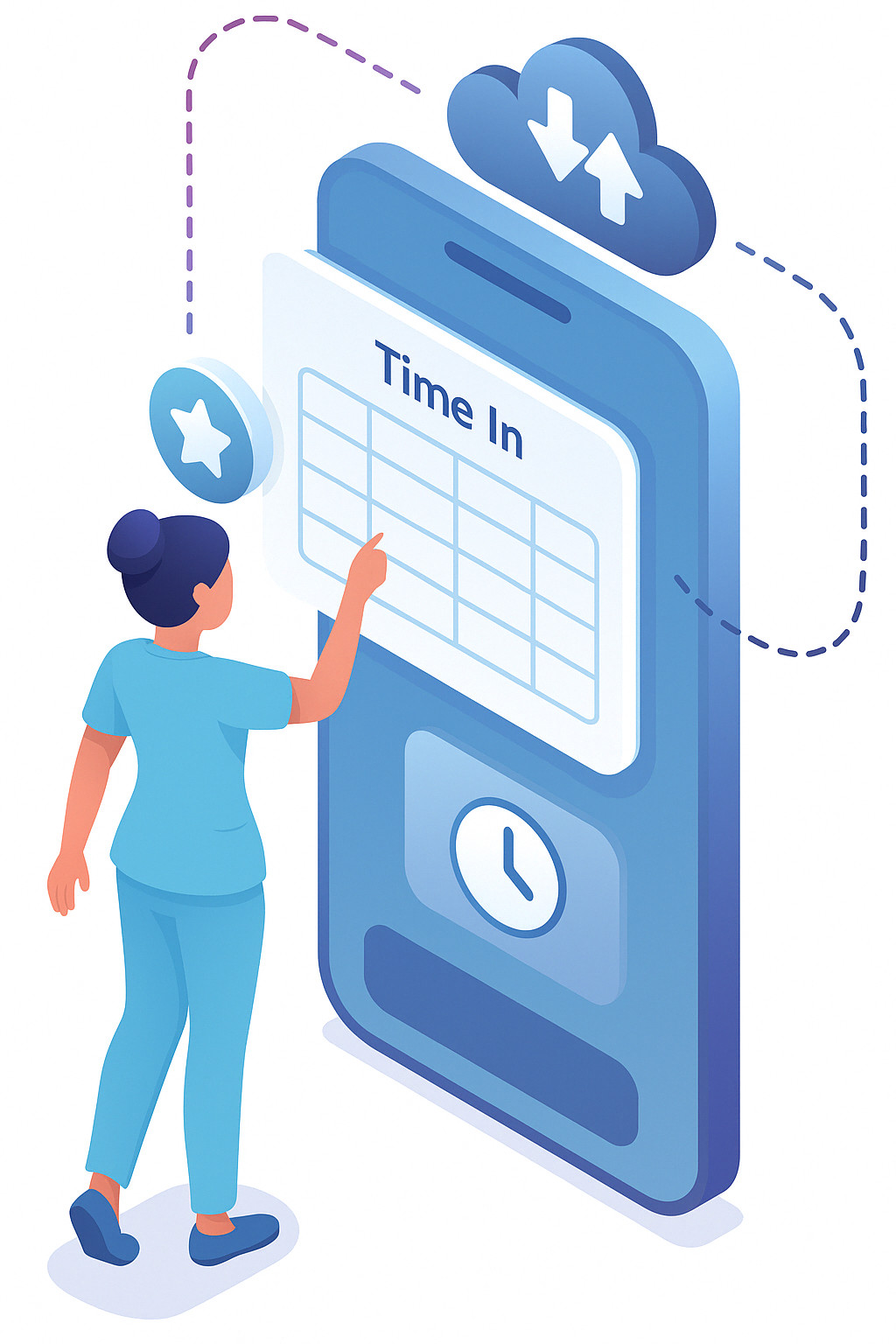 An image of a nurse using arielusone enterprise HRIS