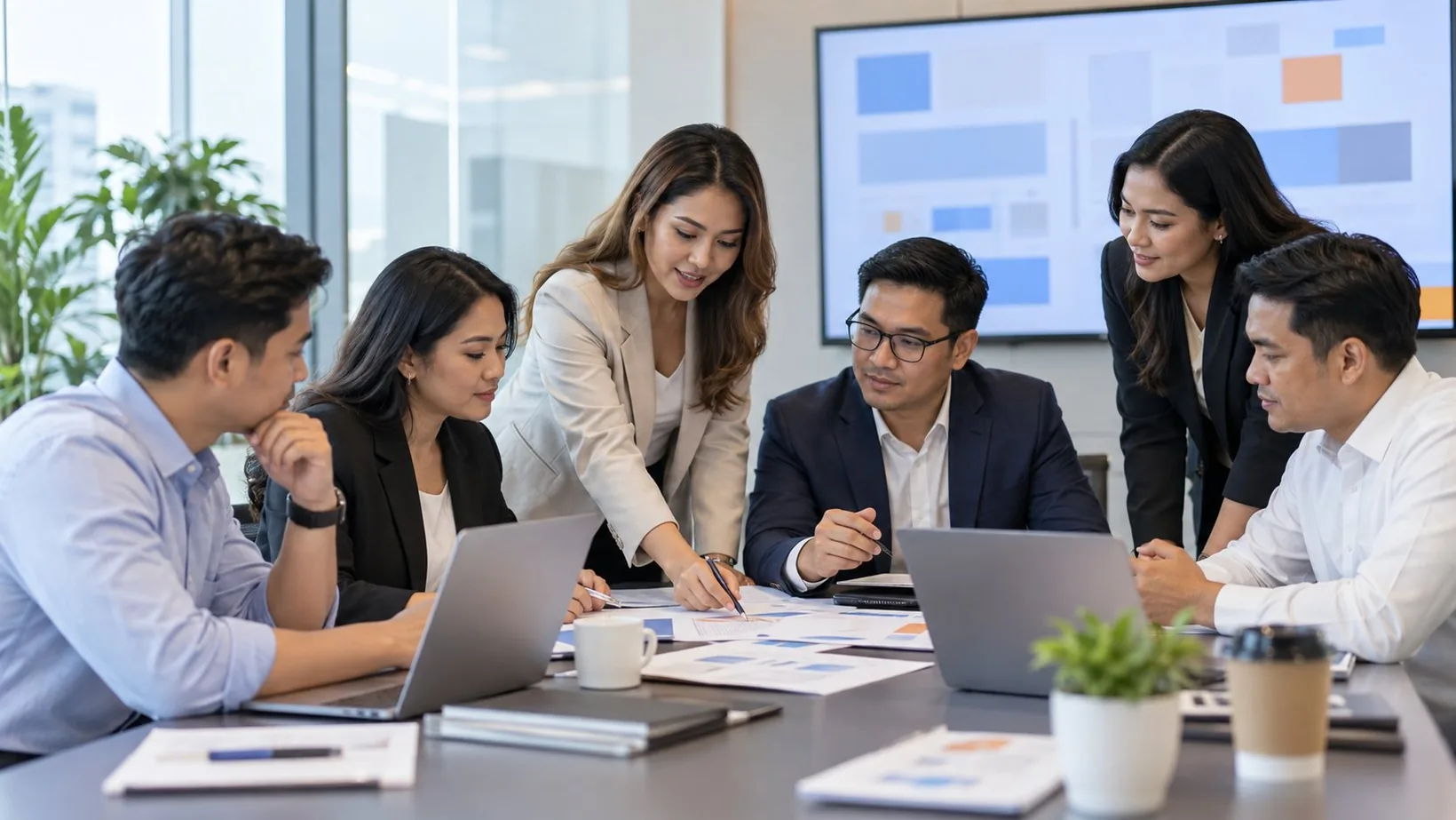 Business leaders reviewing operations across multiple teams
